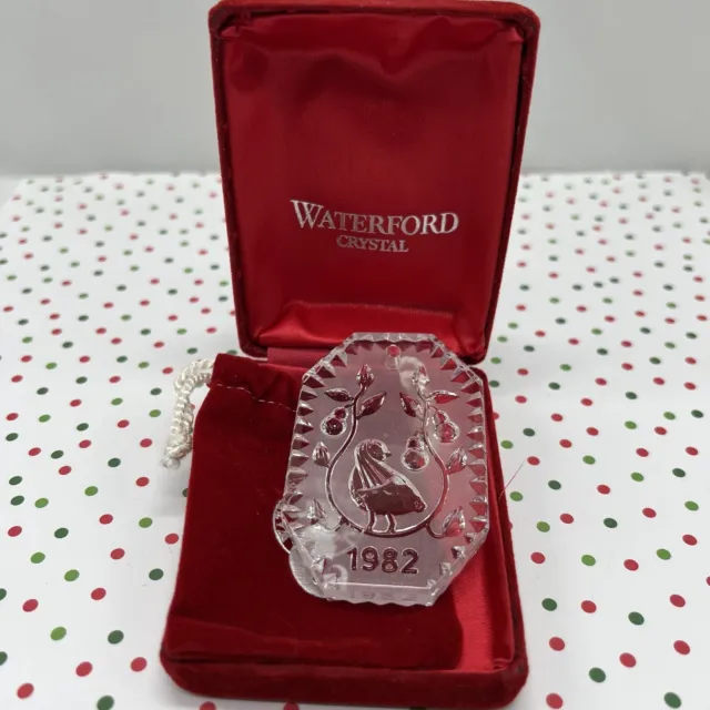 1982 Waterford Crystal 12 Days of Christmas Partridge in a Pear Tree Ornament