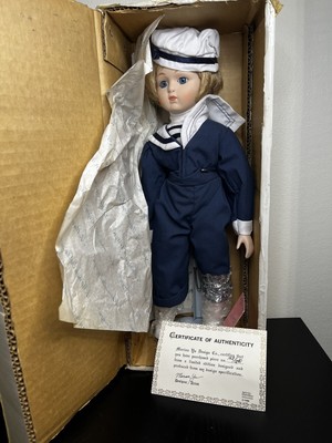 MYD Marian Yu Designs Porcelain Doll with dressed as a sailor 16" Collectible