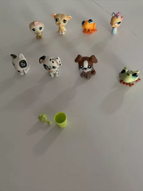 Lot of 8 LPS Littlest Pet Shop Pets And 2 Accessories