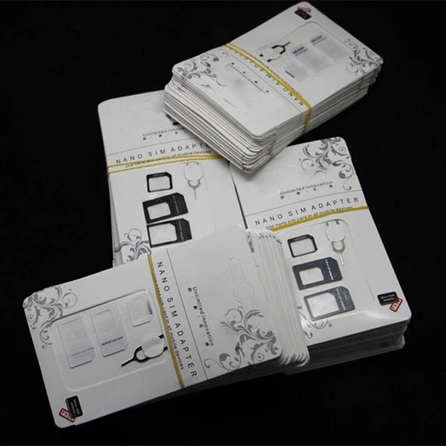 2 Set 4 In 1 Convert Nano SIM Card To Micro Standard Adapter Converter Set FL