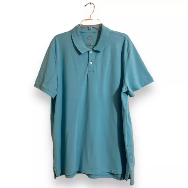 St Johns Bay Shirt Mens 2XL Light Blue Polo Solid Short Sleeve Casual XXL Adult