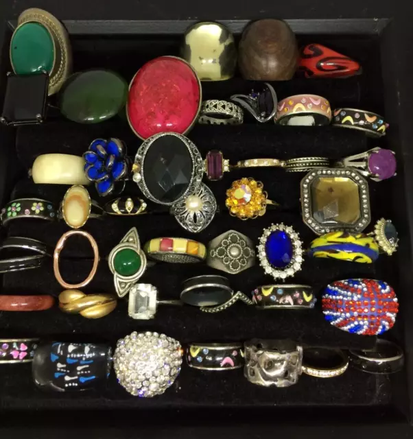 47 Rings Jewellery Bundle Job Lot x  Mixed Colours, Styles & Sizes