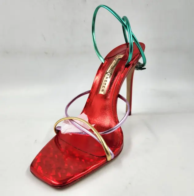 Sophia Webster Rosalia Ankle-Strap Sandals Women's 7.5 Jewel Mix Colorblock