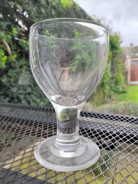 Vintage rummer goblet with ground out pontil well used.