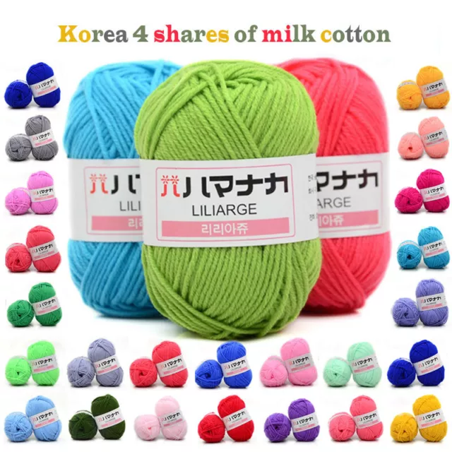 Knitting Wool Yarn Professional 4Ply Milk Cotton Thickness Line Crochet Yarn