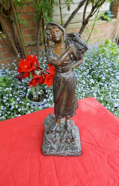 STATUE RÉGULE FEMME  Paysanne au Champs  Hauteur 32 Cm , EUR 45,00 - FR