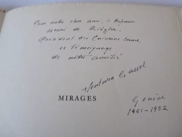 Livre Mirages Poème Ventura Gassol 1950 Signé (25890) 2