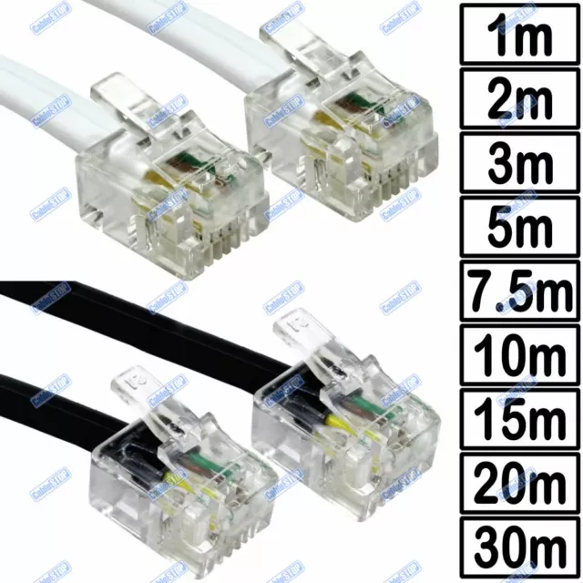 RJ11 to RJ11 ADSL ROUTER Cable TELEPHONE Lead for SKY BT PHONE BROADBAND