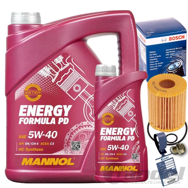 BOSCH Filtro Olio F026407090 + mannol 5W40 per Toyota Avensis T25 27 Rav 4 Verso