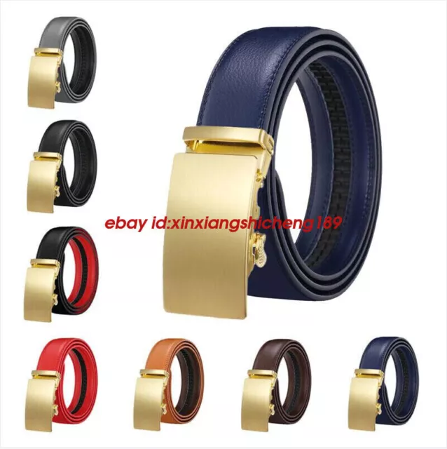 2024 Mens Real Leather Belt Ratchet Belts Automatic Buckle Belts Strap Belts new