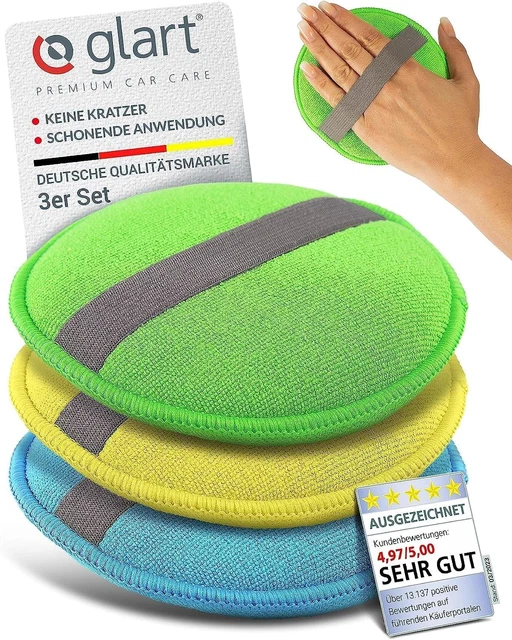 - Set Di 3 Spugne in Microfibra per Lucidatura a Mano Dell'Auto, 130X25 Mm, Tamp