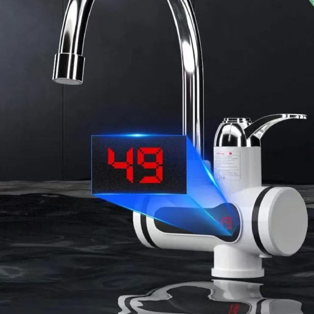360° Electric Heating Tap Kitchen Bathroom Fast Instant Hot Water Heater Faucet