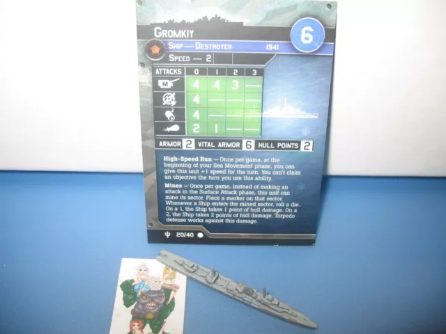 =Axis Allies War at Sea FLANK SPEED Gromkiy 20/40 with card=