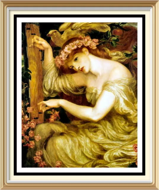 Pre-Raphaelite Art Rossetti Print Myth SEA SPELL Siren Play Song to Lure Sailor