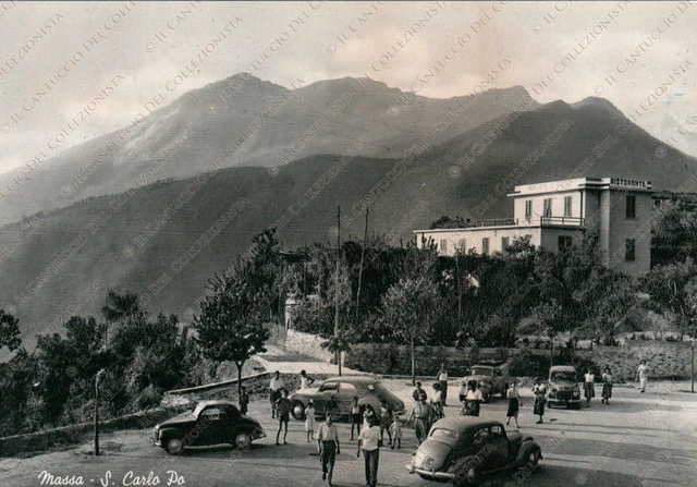 1955 MASSA San S. Carlo Po Pensione Ristorante panorama montagna Cartolina