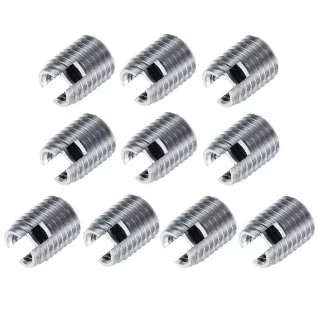 Auto Taraudage Inserts Filetés M8 M12x15mm Carbone Acier Réparation Écrous 10pcs