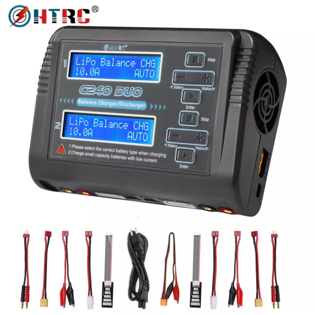 HTRC C240 Duo-10A Balance Charger for Lipo LiHV LiFe Lilon NiCd NiMh Pb Battery