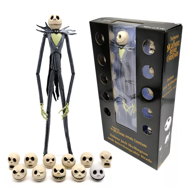 The Nightmare Before Christmas Jack Skellington 12 Skull Heads Action Figure Toy