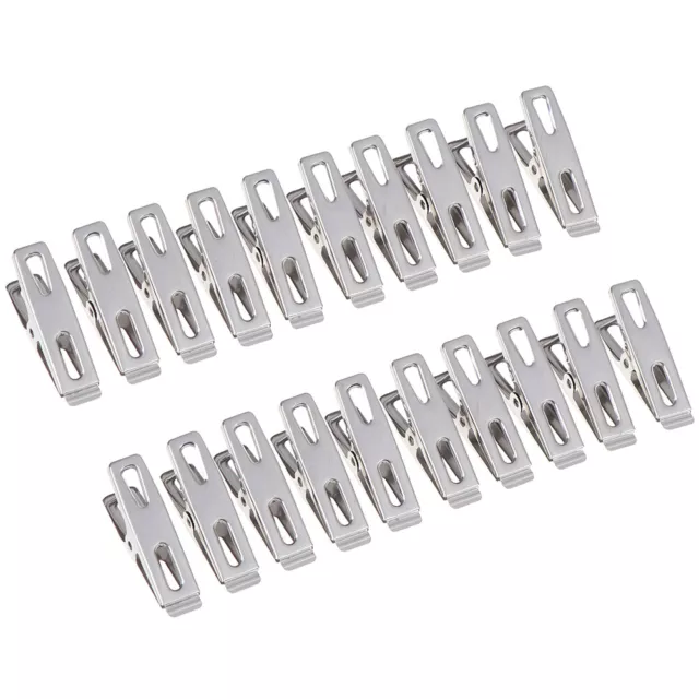 20X Stainless Steel Clothes Pegs Laundry Metal Clamps Metal Hanging Pins Clip#DC