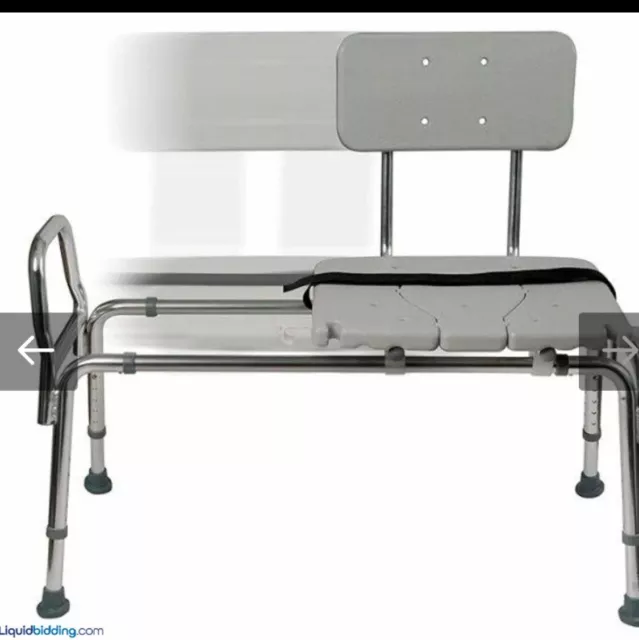 DMI Tub Transfer Bench and Shower Chair with Non Slip Aluminum Body up to 400lbs