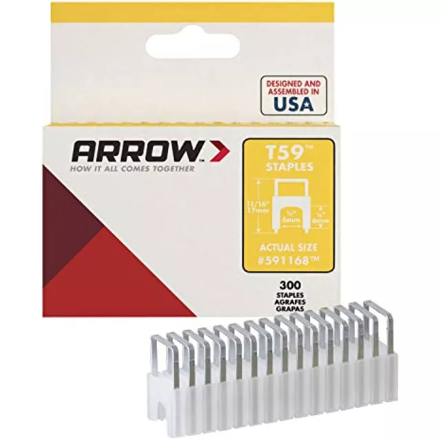 Arrow 591168 Genuine T59 Steel 1/4-Inch by 5/16-Inch Insulated Staples for Cable