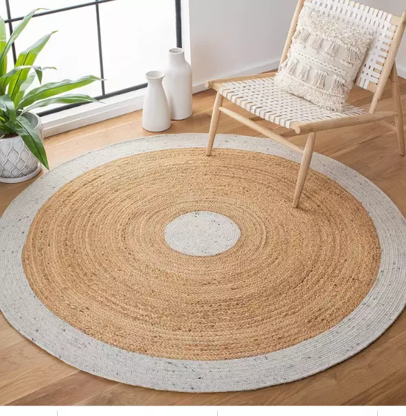 Tapis 100% jute naturel fait à la main tapis tressé vivant moderne tapis de...