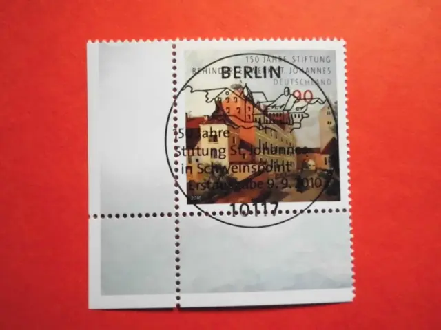 BM. Briefmarken BRD 2010 Dienst am Nächsten IX Mi. Nr. 2817 FDC-Stempel Eckrand
