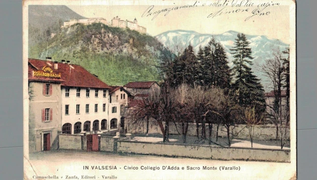 Vercelli Varallo Civico Collegio d'Adda F. piccolo  spedita franc. asp.