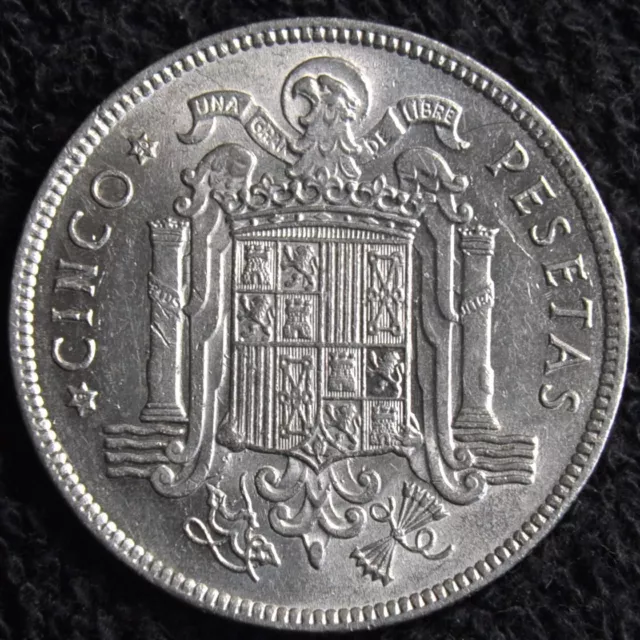Spain coin - 1949 (50) 5 Pesetas. KM778. High grade.