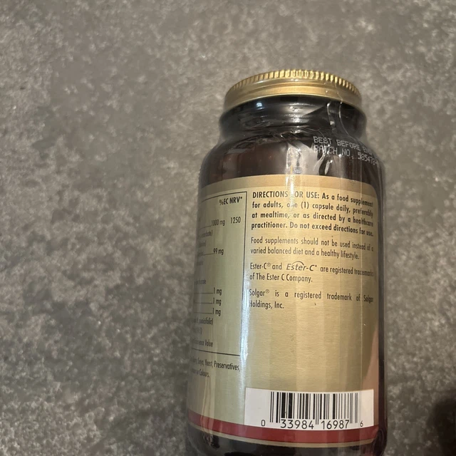 SOLGAR ESTERC VITAMIN C 1000mg Capsules 90 Count £32.36 PicClick UK