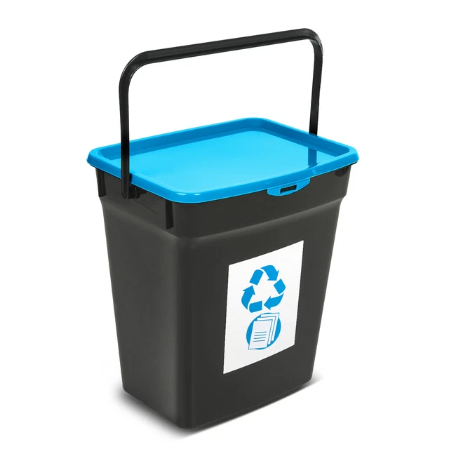 Abfallbehälter für Papier Mülltrennsystem  Recycling Behälter Deckel 10L Blau