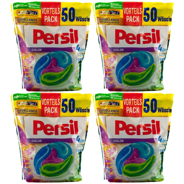 Persil Discs Color Excellence 4 x 50 Wl Colorwaschmittel 20°- 60° 4in1 Discs