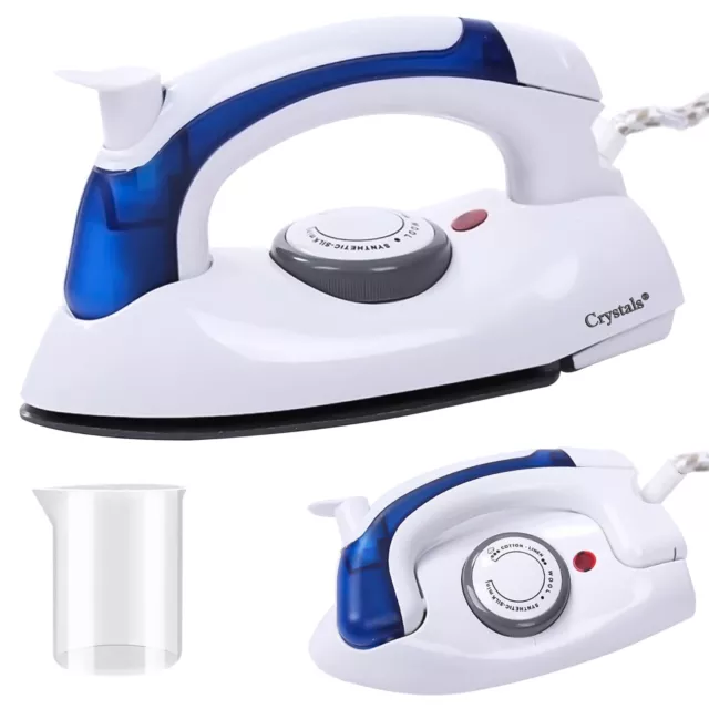 Portable Easy Folding Travel Non Stick Sole Plat Compact Steam Dry Iron 800 Watt