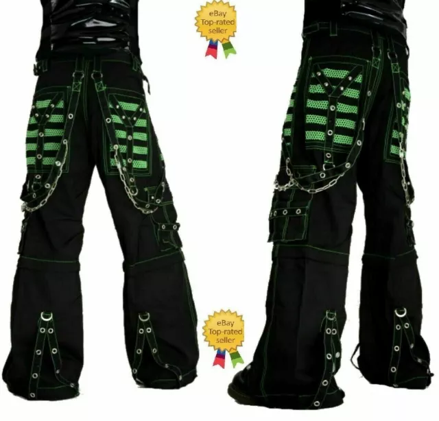 Electro Bondage Rave Men Gothic Cyber Chain Goth Jeans Punk Rock Pant Trouser