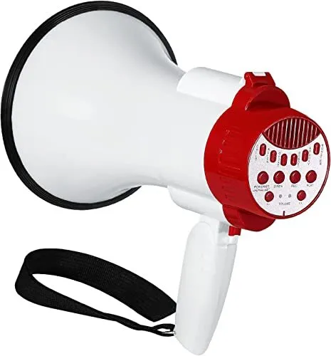 Megaphone Bullhorn | 30-Watt Bull Horn Speaker with Bluetooth Connection |