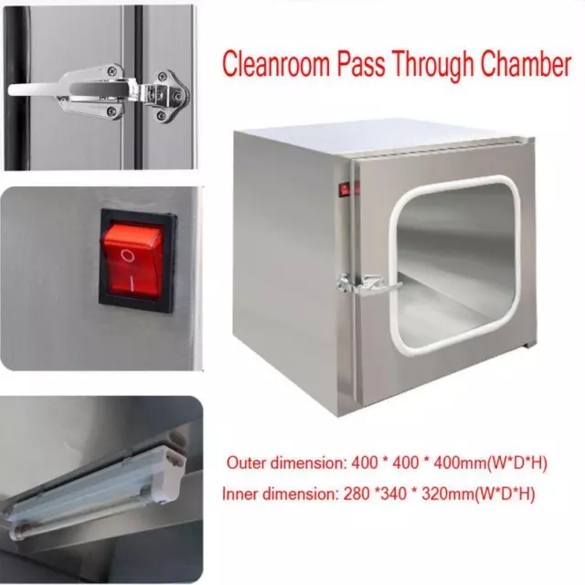 110V Stainless Steel Cleanroom Tech Pass Through Equipment Transfer Window