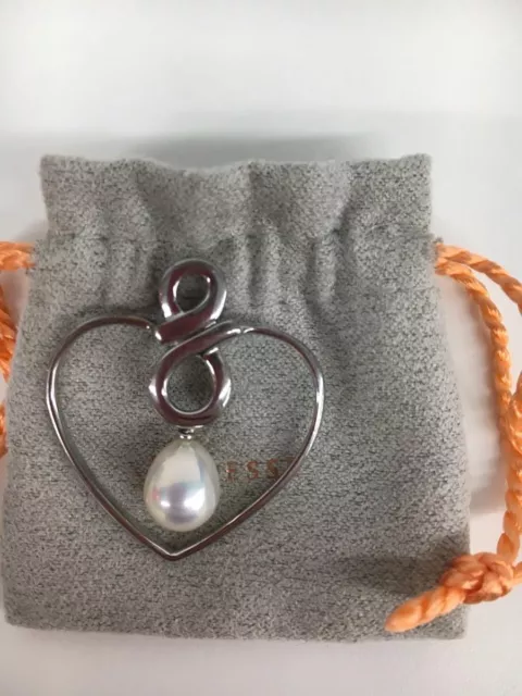 Iridesse Pearl INFINITY Heart Sterling Silver Pendant New. Tiffany & Co. #20