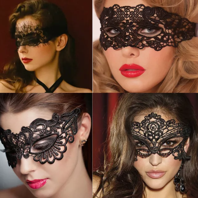 Pizzo Nero Sexy Maschera Occhio Viso Maschera Donna Festa Costume Halloween