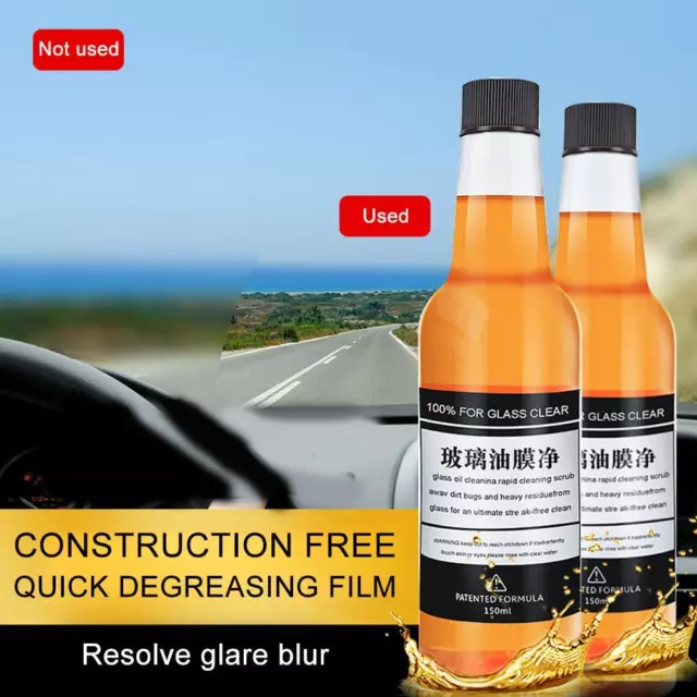 Car Glass Oil Film Stain Removal Cleaner Oil Film Remover 150ml 1/2pcs  UK