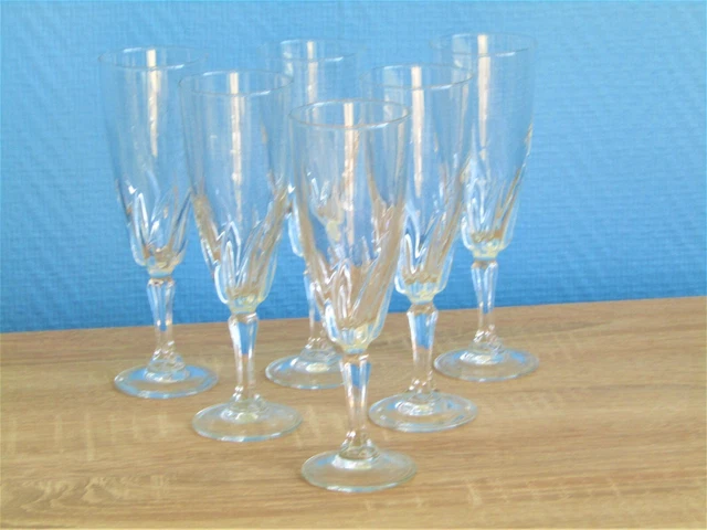 Lot de 6 flutes à champagne Luminarc modèle Suède - Label Emmaüs