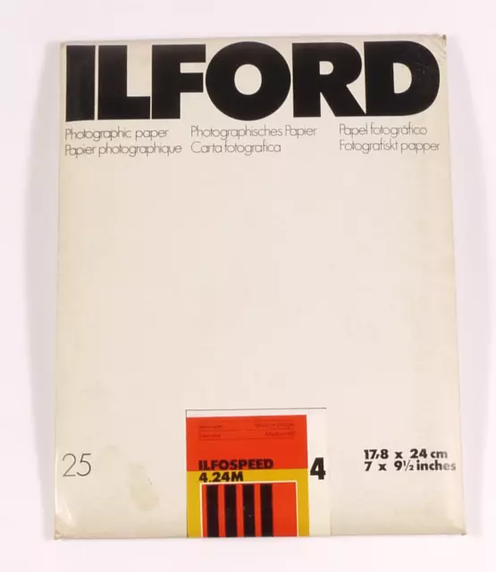 PRL) 25 SHEETS 18x24 ILFORD ILFOSPEED PHOTO PAPER PHOTO PHOTOGRAPHIC PAPER B/W BN