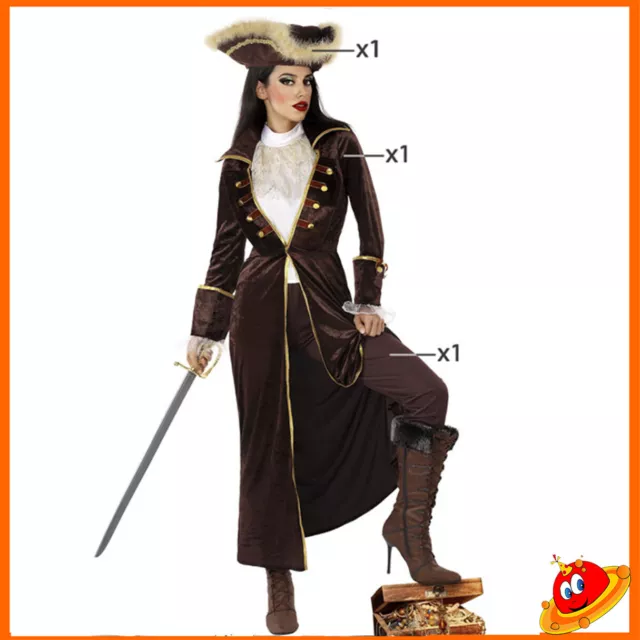 Costume Carnevale Donna Pirata Lady Corsara