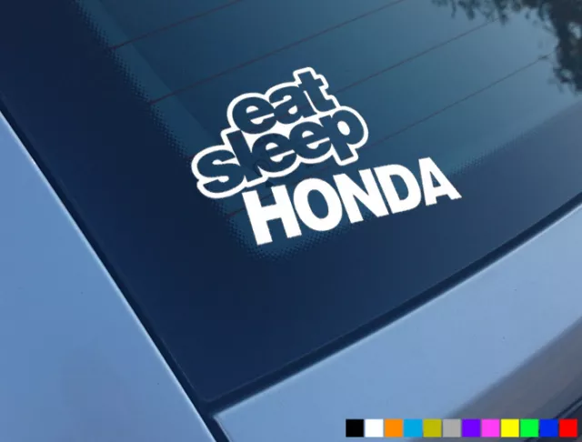 Eat Sleep Honda Car Stickers Funny Jdm Civic Type R Decals Bumper Window Drift