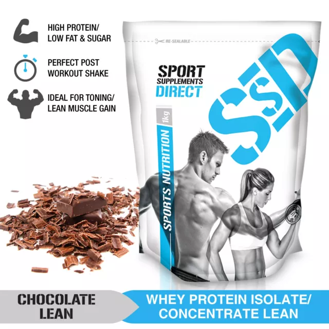 2Kg Lean Whey Protein Powder - 1Kg Chocolate / 1Kg Vanilla -   Lean Wpi / Wpc