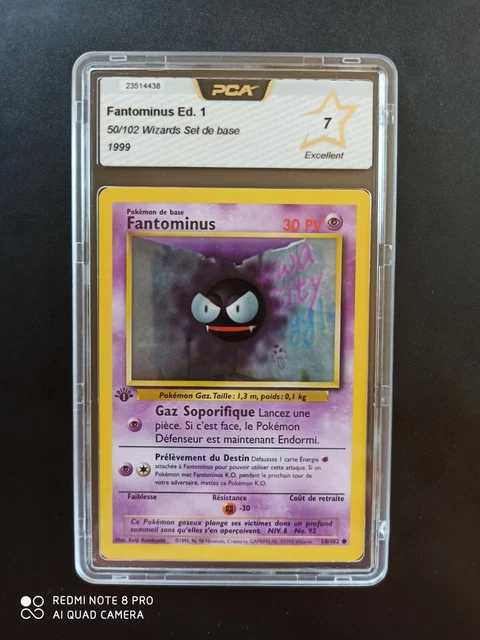 Carte Pokémon Fantominus 50/102 Édition 1 - Set De Base - FR - PCA 7