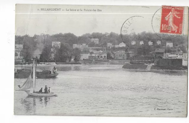 92  Billancourt  La Seine Et La Pointe Des Iles  Xx 1 Leger Pli Dans 1 Coin Xx