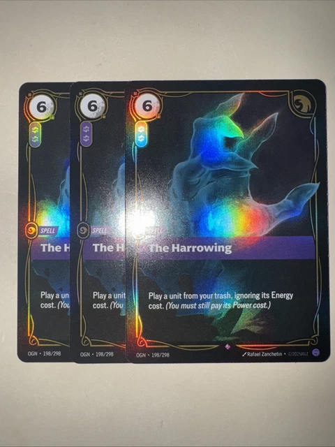 RIFTBOUND TCG THE Harrowing OGN 198/298 X3 Playset Origins Rare Card ...
