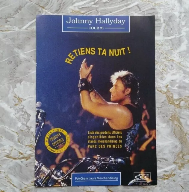 JOHNNY HALLYDAY - Tour 93 - Parc des Princes / Catalogue Merchandising ( 1993 )