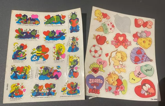Vintage 1983 ASTROSNIKS Bully Figuren Valentine Stickers Unused Excellent
