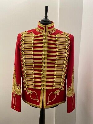 Red NUOVO Ussaro Napoleonico UK 38 uniforme miltarystyle Tunica Abito Jimmi Hendrix.